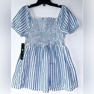 Unique Spectrum Light Blue and White Checkered Top